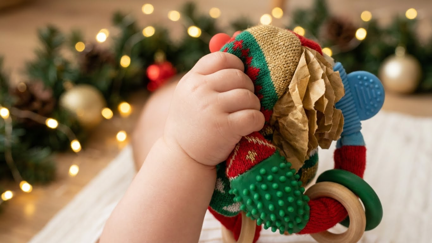 🤫 Prezent dla Niemowlaka na Święta: Najbezpieczniejsze zabawki sensoryczne od 0 do 12 miesięcy